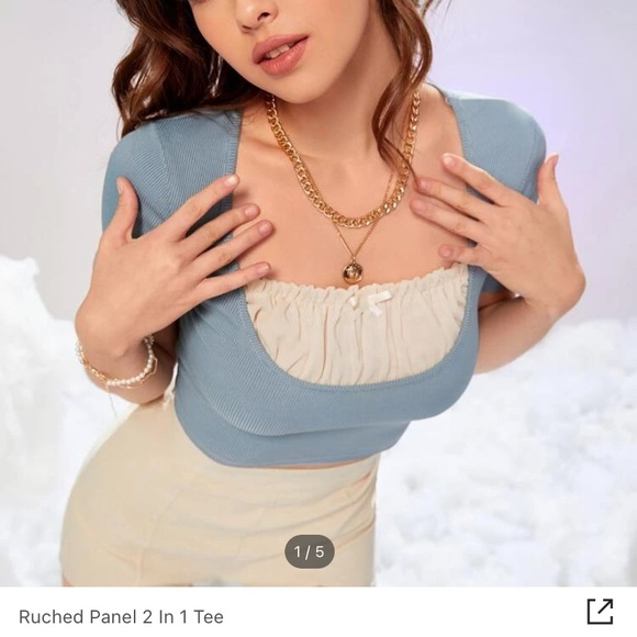 SHEIN Tops - NEW IN PACKAGE! Sexy Ruched Panel Crop Tee Top 8/10 Large